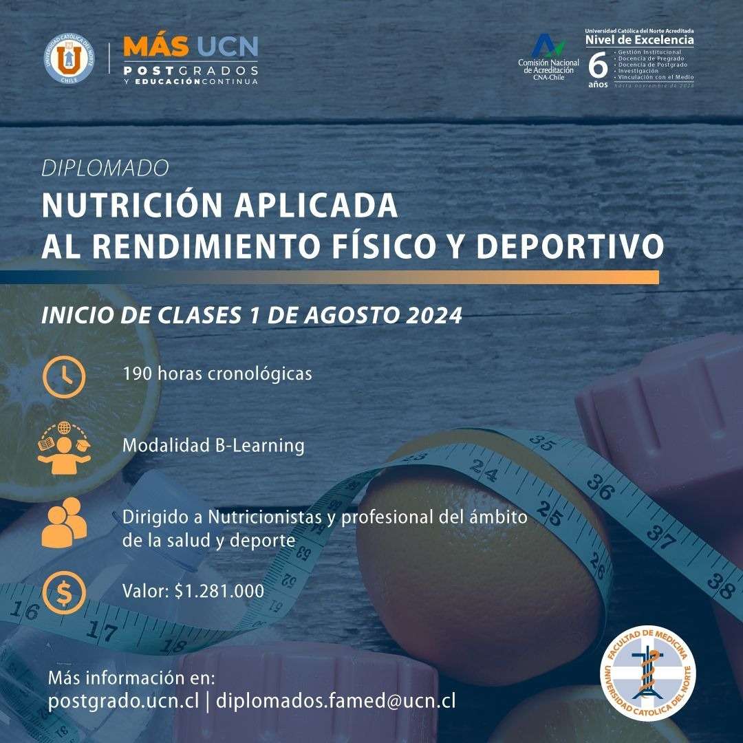 NUEVO DIPLOMADO DE NUTRICIÓN DEPORTIVA EN UCN COQUIMBO